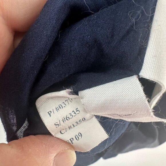 Martin + Osa Navy Sleeveless Top With Ruffle Detail  Womens 6 100% Cotton - Picture 6 of 6